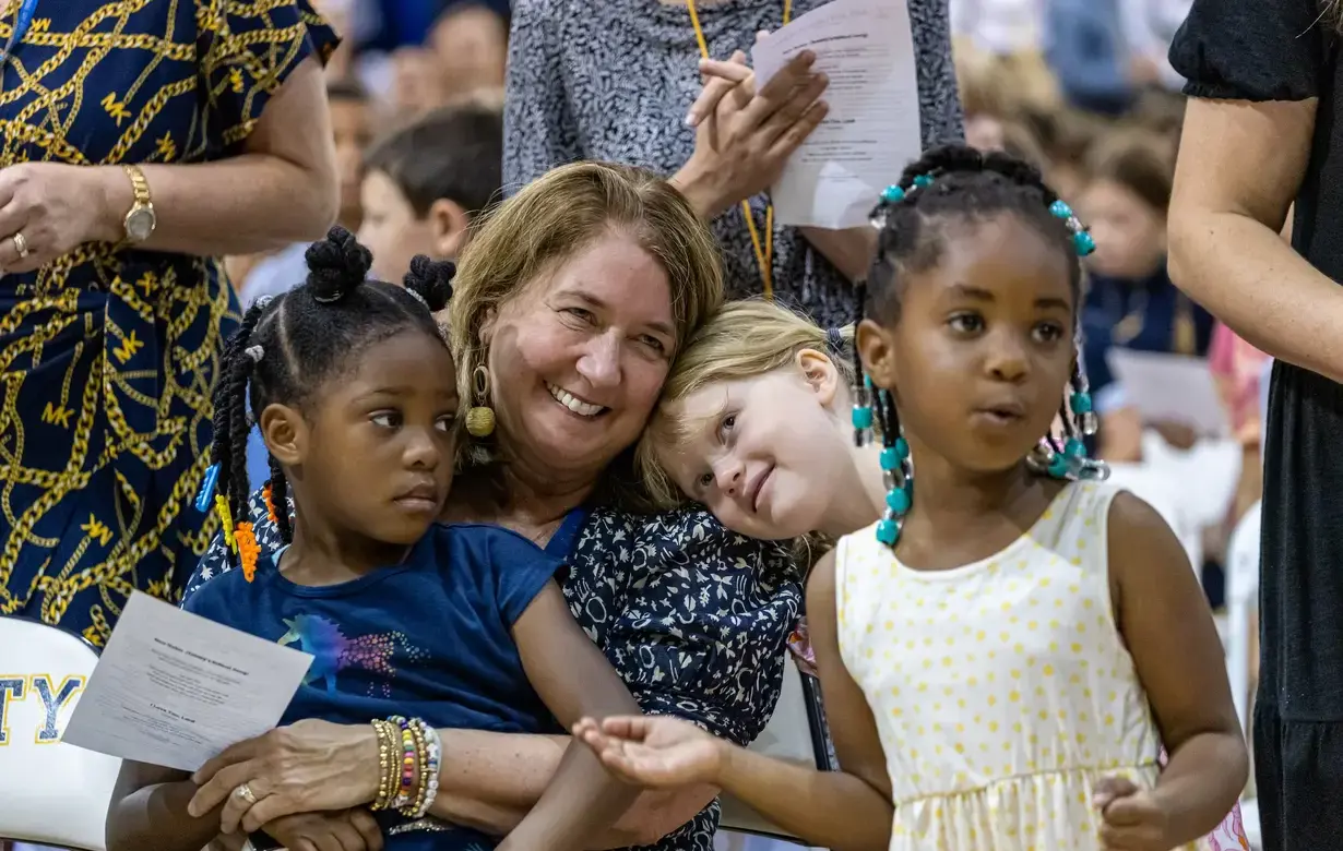 Faculty member with lower school students