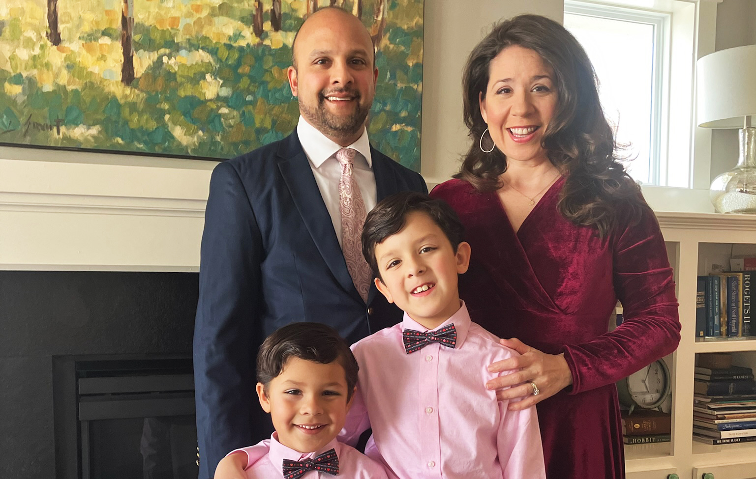 Smiling Family Posing Indoors